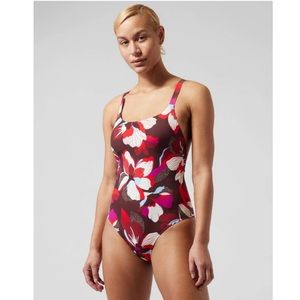 NWT Athleta Hermosa one piece swimsuit - MEDIUM - bloom decadent chocolate